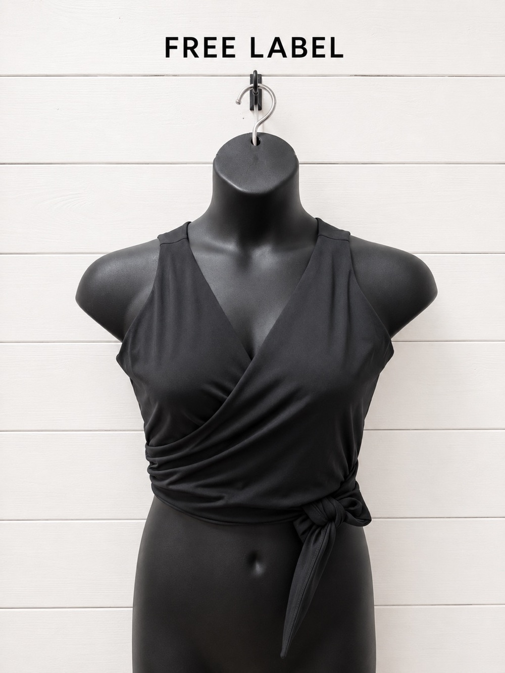 FREE LABEL Black Reversible Wrap SWIM Active Tank Top XL NWOT